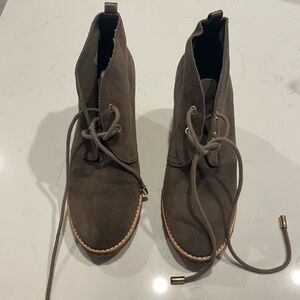Tory Burch Suede Wedge Booties